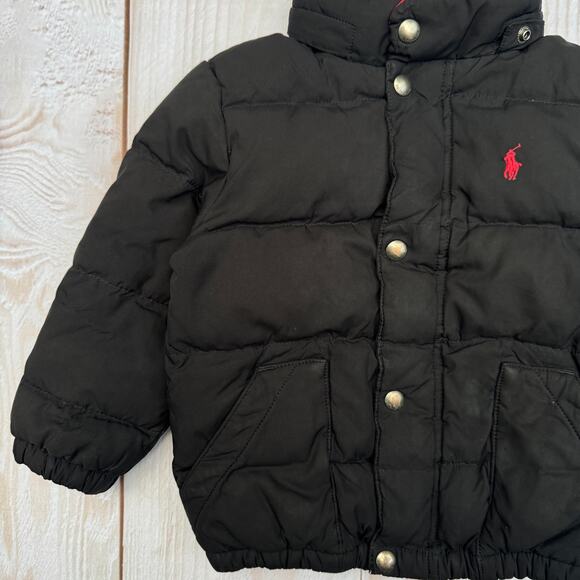 Polo Ralph Lauren Boys Toddler 3T Puffer Down Jacket Black ***No Hood*** - Picture 3 of 10